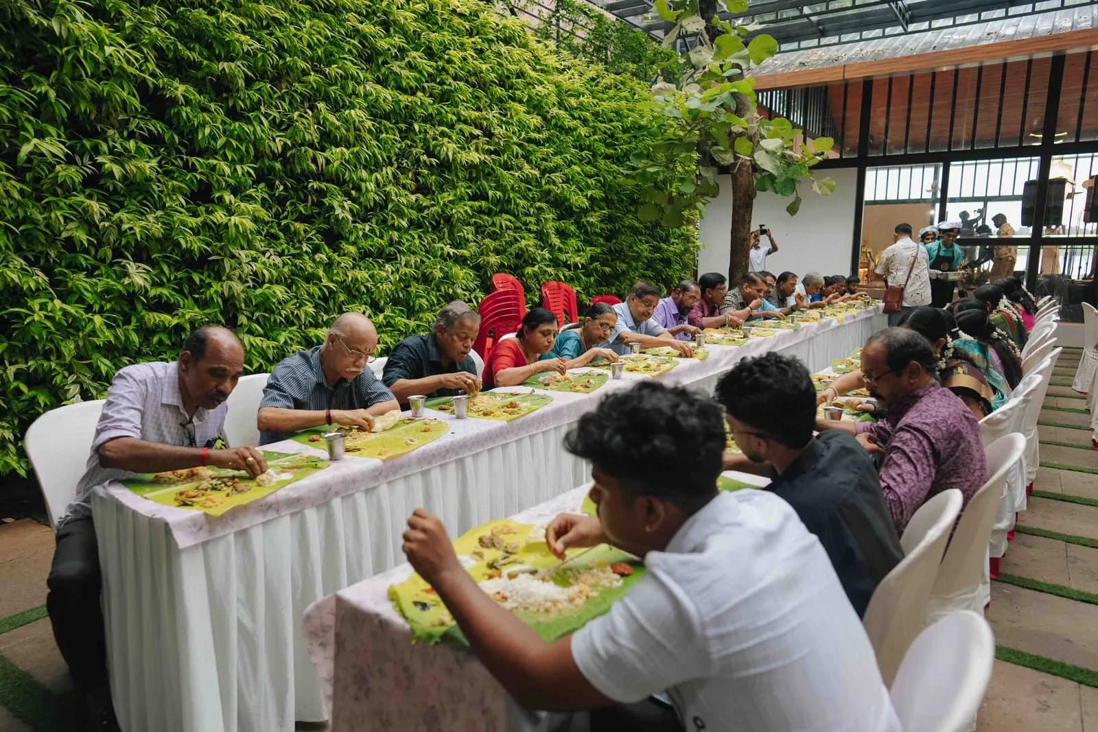 Traditional sadhya banquet at our garden venue